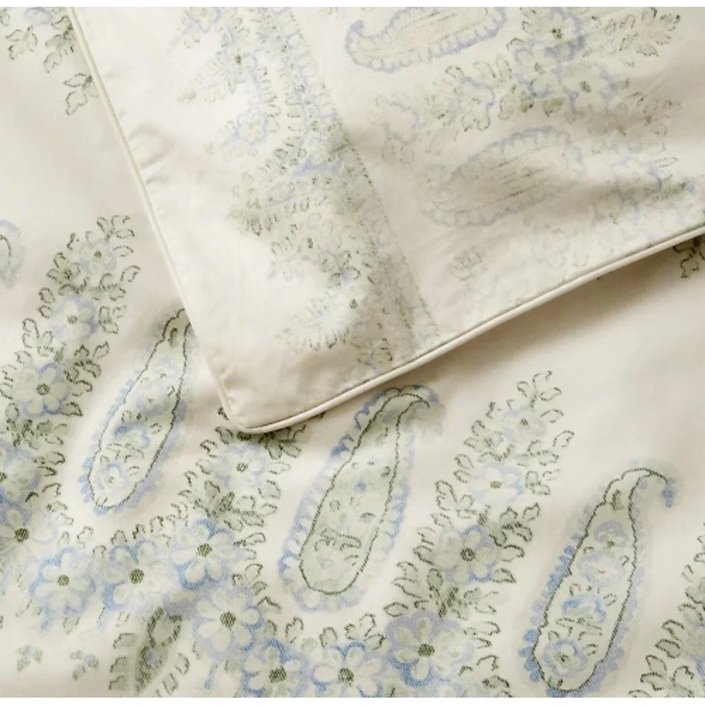 Ralph Lauren Camile Duvet Cover Full/Queen Sage Chambray Paisley Floral‎ NEW